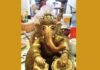 Clay Ganpati idols painted with water-based eco-friendly paint