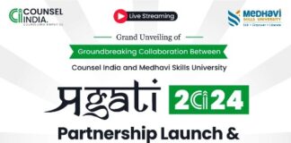 Counsel India and Medhavi Skills University to Unveil Partnership at Pragati 2024: Partnership Launch and MOU Signing Ceremony